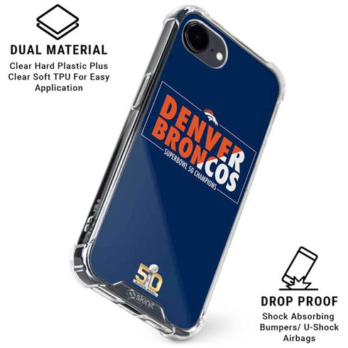 NFL Denver Broncos Super Bowl 50 Champions Bold iPhone 16e Clear Case